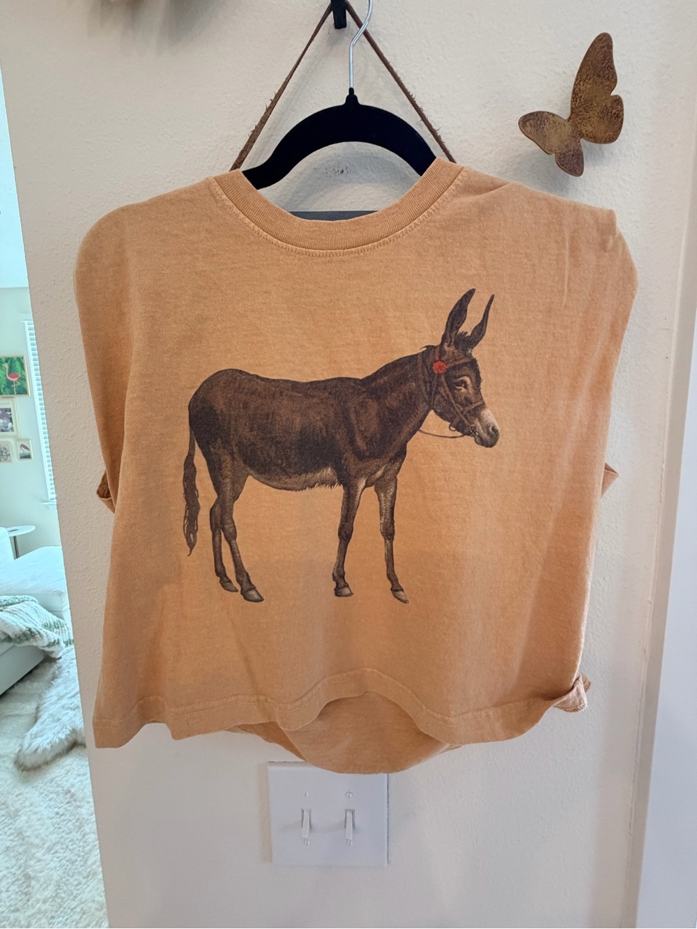 American Apparel Tan Donkey Graphic Tank